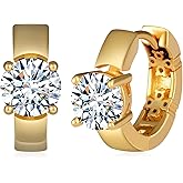 Moissanite Earrings 925 Sterling Silver Moissanite Hoop Earring for Women with 1-2 Ct Moissanites Stone Jewelry Gifts for Women