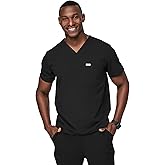 FIGS Leon Scrub Top for Men – 3 Pockets, Tailored Fit, Modern V-Neck, 4-Way Stretch, Moisture-Wicking