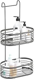 Blue Canyon 2 Tier Hanging Shower Caddy No Drill Stainless Steel Grey
