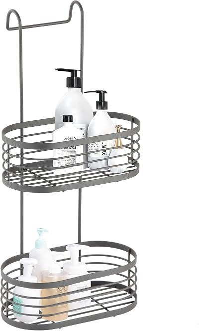 Blue Canyon 2 Tier Hanging Shower Caddy No Drill Stainless Steel Grey