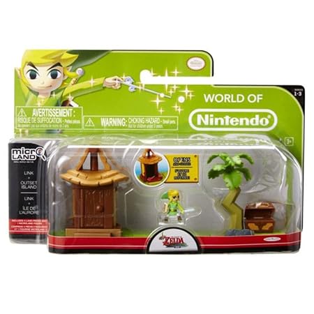 Nintendo JAKKNIN028IVL - World of Micro Land Zelda Playset - Island Village mit Link Figure