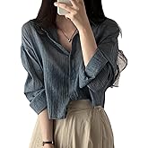 Chic Korean Style Academy Style, Casual Perspective Sexy, Versatile Long Sleeved Shirt, Loose top, Elegant Goddess