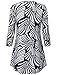 Timeson Women 3/4 Sleeve Tops, Ladies Floral Printed Tunic Shirts Cuffed Sleeve Notch Neck Blouse Multicolor Blue L