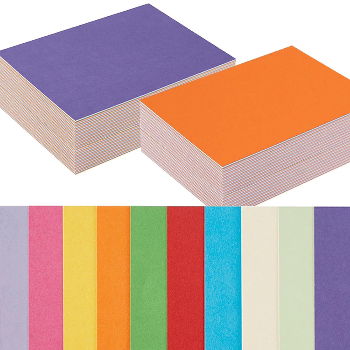 Photo 1 of 100 Pack Colorful Thick Paper Cardstock Blank Colored Cards Stock for Invitations, Greeting Cards Making, Postcards, Photos, 250GSM Thick Paper Colorful,4x6 Cardstock