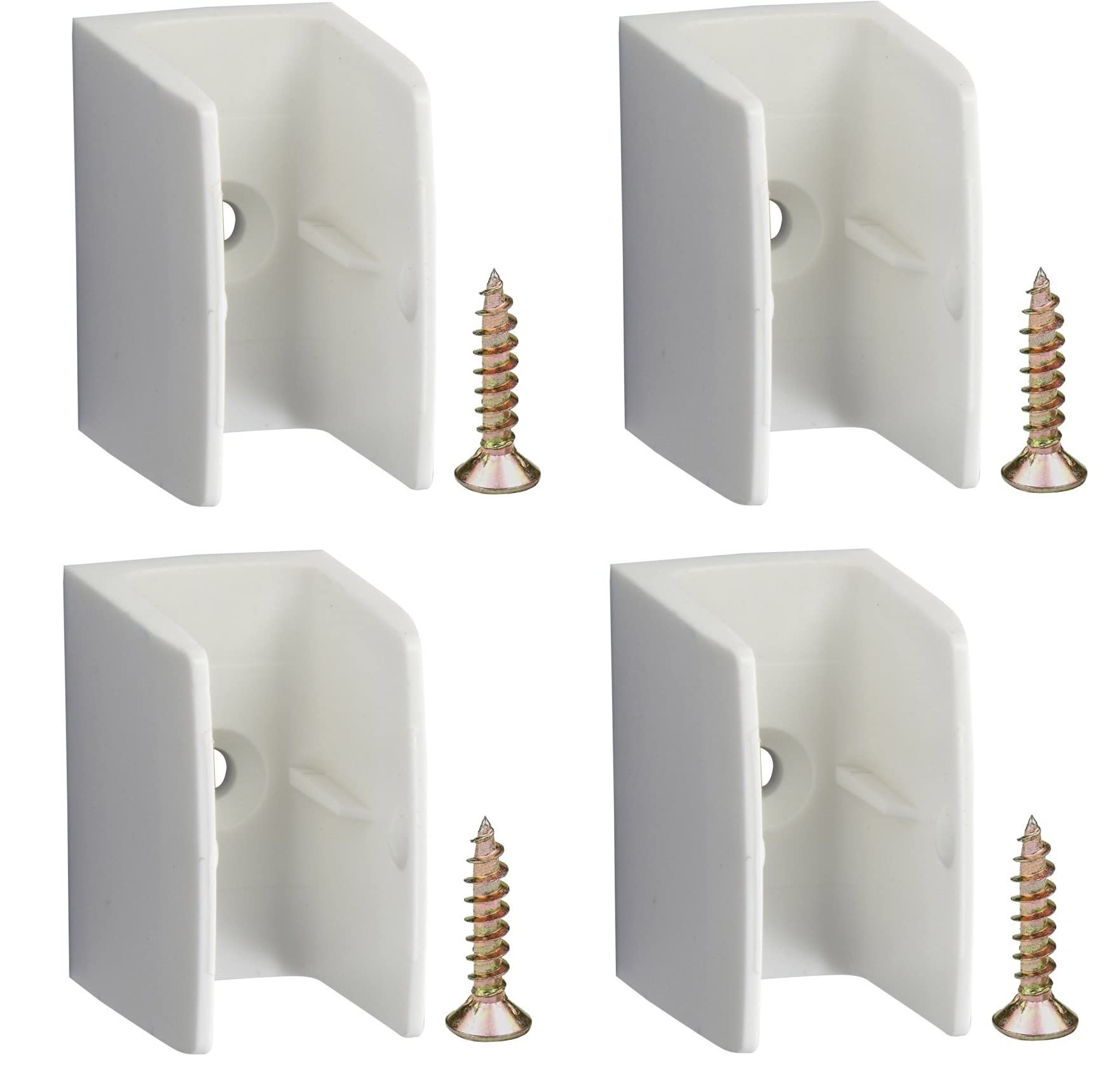 cyclingcolors 4 x Crank Blind Brackets with Screws White Plastic Window Rod