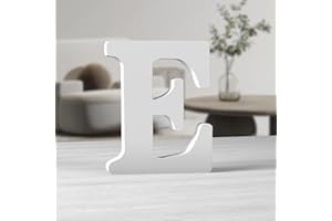 AOCEAN 6 Inch White Wood Letters Unfinished Wooden Letter for Wall Decorative Standing Letters White Block Letter for wall De