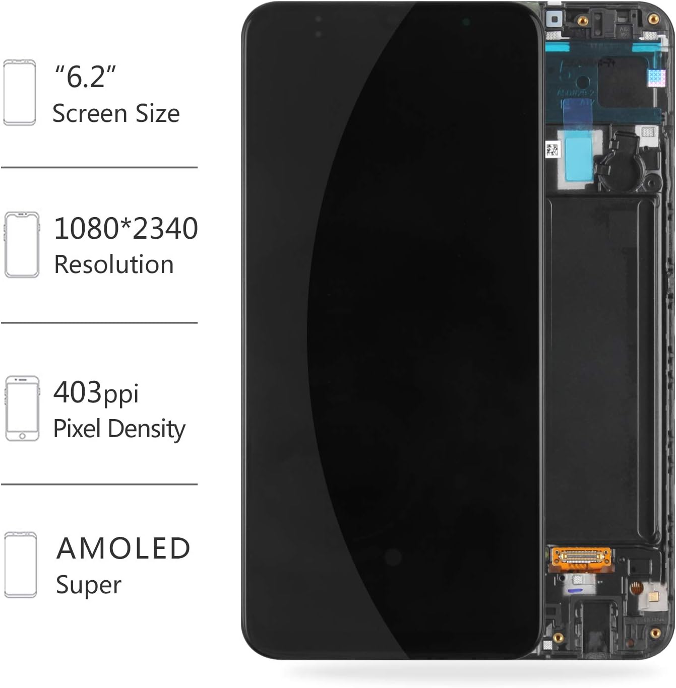 INCELL Screen Replacement for Samsung Galaxy A50 A505 SM-A505F A505FD A505U LCD Display Touch Sensor Digitizer Assembly Glass Panel Repair Parts Kits No Fingerprint Sensor - Image 3
