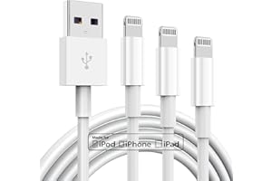 TUMABER 3 Pack Apple MFi Certified Charger Cable 6ft, Lightning to USB Cable Cord 6 Foot, 2.4A Fast Charging,Apple Phone Long Chargers for iPhone 13/12/11/11Pro/11Max/ X/XS/XR/XS Max/8/7/6