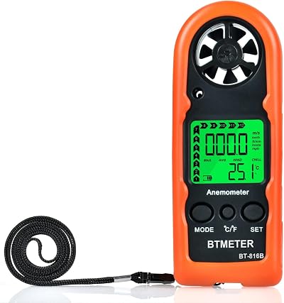 BTMETER BT-816B Handheld Anemometer Wind Speed Temp LCD Backlight