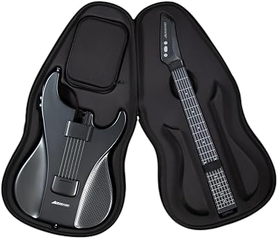 AEROBAND Black Full-Size Guitar-Shaped MIDI Controller, MIDI Guitar, Music Creation (With Bag)