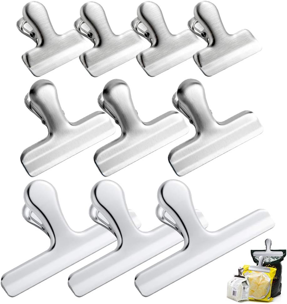 10 pcs Stainless Steel Chip Bag Clips