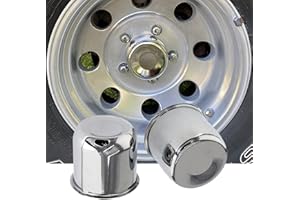 4 Pack Chrome Steel Center Caps Push Thru for Trailer Wheel Rims 4.25inch Center Bore