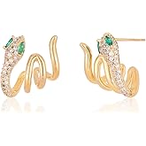 LOUHCY Snake Earrings, 14K Gold/Silver Plated Dainty Stud Earrings Simple Hypoallergenic Gothic Dangle Earrings Jewelry for Women