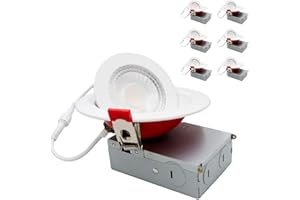 GCN LIGHT 4 Inch 2 Hour Fire Rated Gimbal LED Recessed Pot Light, 9W 900LM Dimmable Rotatable Ceiling Downlight, 2700K 3000K 