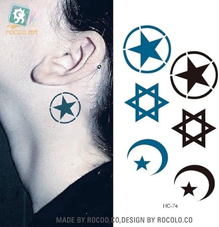7pcs Modèles Dexplosion Imperméable Tatouage étoile à Cinq