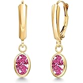 Gem Stone King Pink 14k Yellow Gold Earrings Set with Zirconia