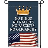 RZHV No Kings Double-Sided Garden Flag for Outdoor House Yard Sign Garden Decor Parade, Inclusive Equality Diversification Outdoor Banner, Politica Social Justice Yard Sign