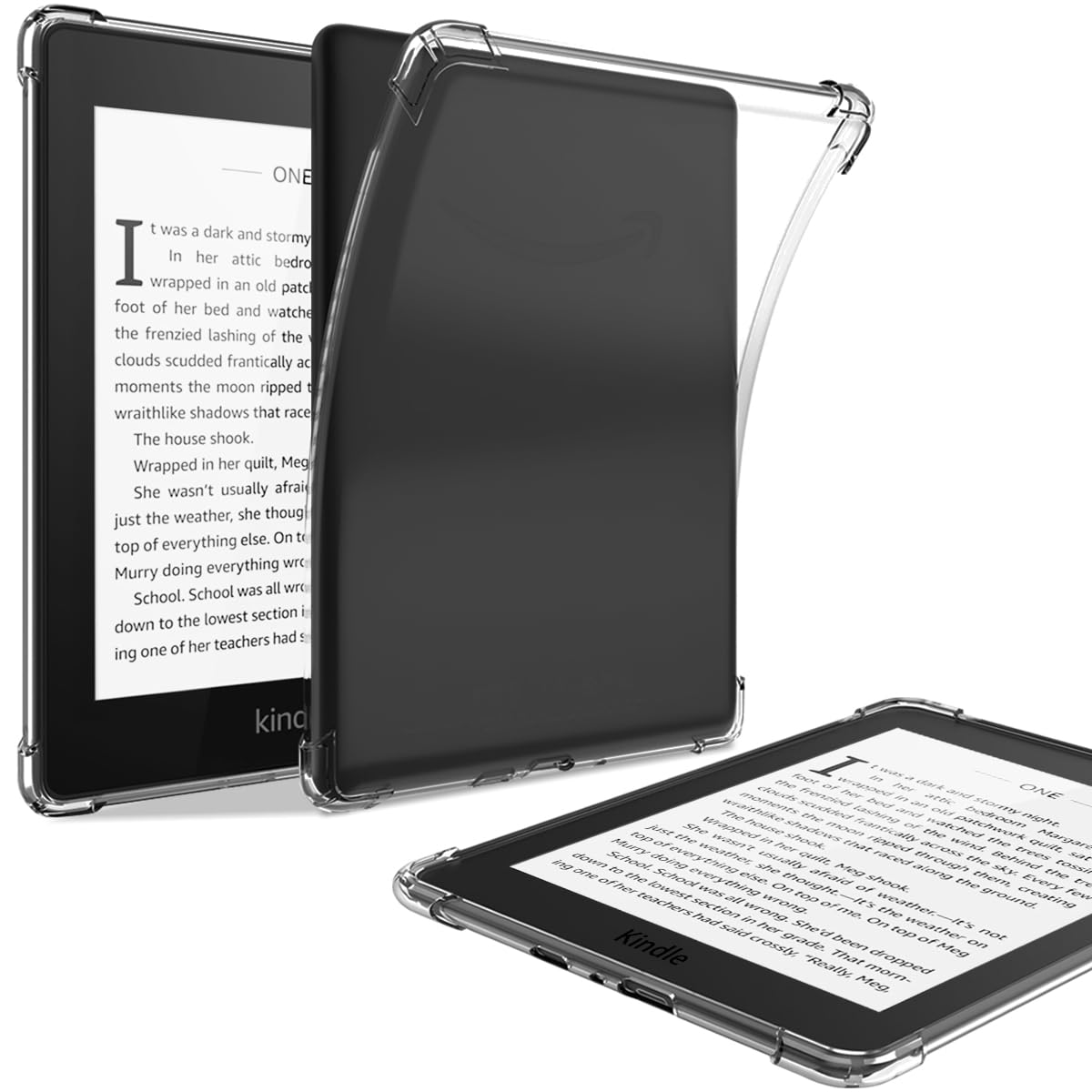 BOZHUORUI Clear Case for Older Kindle Paperwhite 5th/6th/7th Generation e-Reader (2012-2017 Release,Model EY21 & DP75SDI) - Lightweight TPU Transparent Soft Shell Back Cover (Clear)