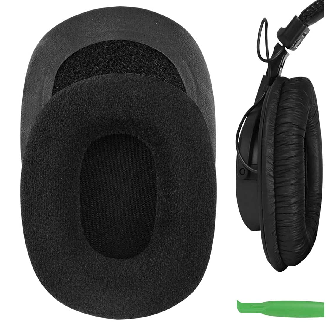 Geekria Comfort Velour Replacement Ear Pads for SONY MDR-7506, MDR-MV1, MDR-V6, MDR-V7, MDR-M1, MDR-M1ST, MDR-CD900ST Headphones Ear Cushions, Repair Parts (Black)
