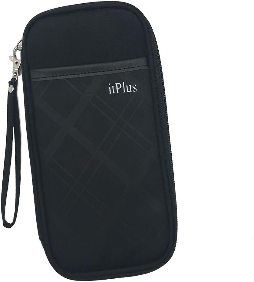 Family Passports Holder, itPlus Super Handy Travel Wallet & Documents Organizer Zipper Case with Removable Wristlet Strap-Black