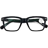 V.W.E. Men Matte Bold Progressive Reading Glasses - Clear Zero Power On Top - No Bubble or Line Reader CR16