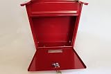 Garden Market Place Galvanised Red Wall Mounted Post Box Letter Box - 370mm view 4