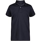 Nautica Boys School Uniform Sensory-Friendly Short Sleeve Polo Shirt, Button Closure, Moisture Wicking Performance Material
