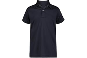 Nautica Boys' School Uniform Sensory-Friendly Short Sleeve Polo Shirt, Button Closure, Moisture Wicking Performance Material