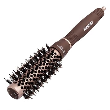 Amazon Com Fixbody Round Hair Brush With Boar Bristles Nano