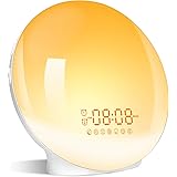 Wake Up Light Sunrise Alarm Clock, LBell Clock Radio, 7 Colored Night Light, Sunrise Simulation & Sleep Aid, Dual Alarm with 