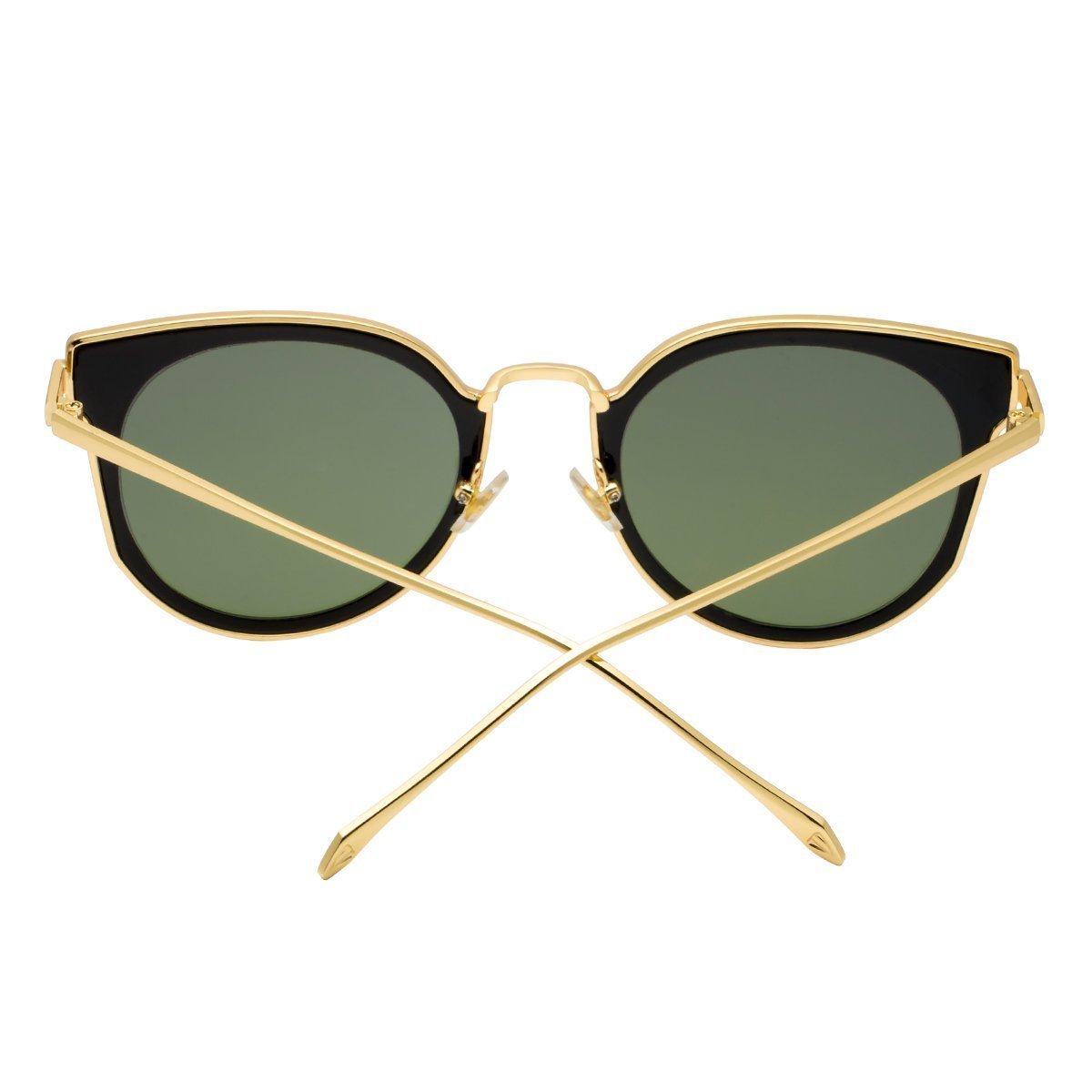 WISH CLUB Cat Eyes Flat Lens Fashion Sunglasses for Women Horn Rimmed with UV 400 Eyewear for Girls Metal Frame Sun Glasses (Pink3) 8059