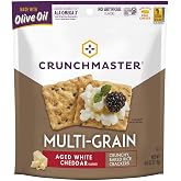 Crunchmaster, Multi-Grain Aged White Cheddar Flavored Crunchy Baked Rice Crackers, 4.0 Ounce