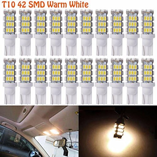 20X Warm White T10/921/194 RV Trailer 42-SMD Back Up Reverse Interior LED Lights