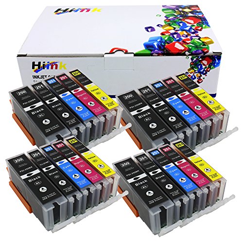 HIINK 20 Pack 250XL 251XL Ink Cartridges Replacement For PGI-250xl CLI-251xl PGI250 CLI251 Used In PIXMA IP7220 iX6820 MG5420 MG5422 MG5520 MG5522 MG6420 MX722 MX922