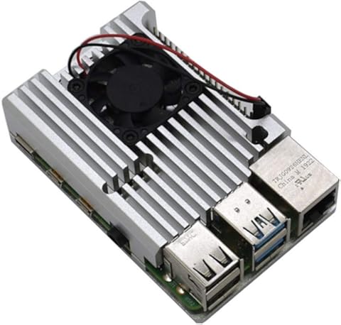 Wivarra para Raspberry Pi 4 4B Kit de Caja de Aluminio CNC con Disipador de Calor de Doble Ventilador para Raspberry Pi 4 Modelo B (Plateado)