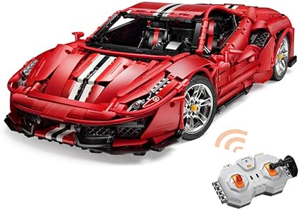 Amazon Com Wolfbsuh Technic Sports Car Ferrari 488 Pista Building Set 1 8 2 4ghz Remote Control Supercar With Motor Collectible Car Model Building Block Gift For Children And Adult Carton Packaging Toys Games