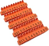 M.Z.A Numbered Ear Tags for Goats Pigs Cows Cattle 100 Pack Orange view 7