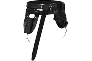 XWXLDD 3 Pcs Medieval Nordic Vikings Celtic Knight O-Belt Sword Dagger Leather Belt Medieval Scabbard Renaissance Pirate