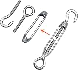 kissral 6 Pack M4 Stainless Steel Hook Eye Turnbuckle Wire Tensioner Rope Cable view 4