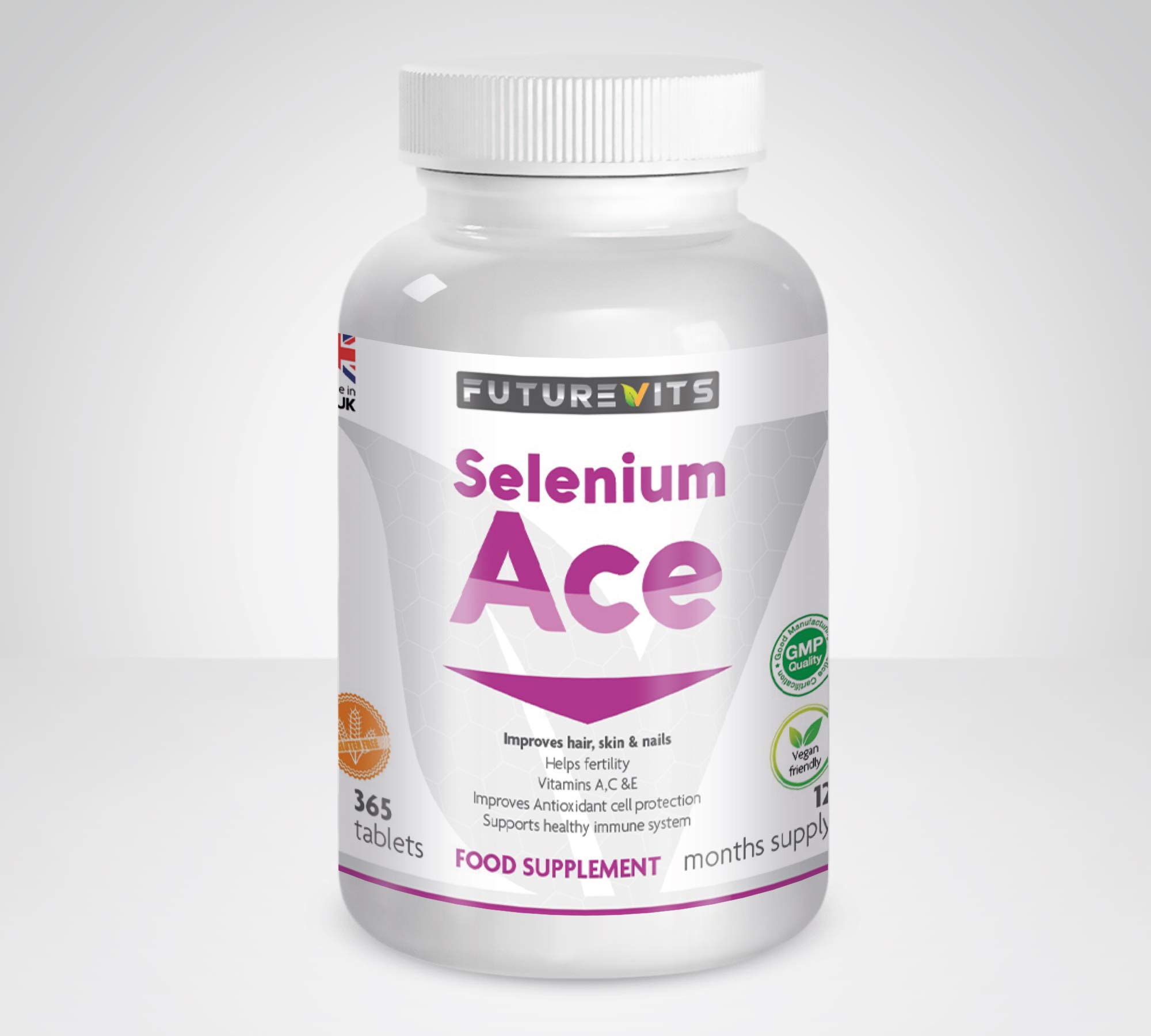 Selenium 200mcg 365 Tablets Immune System & Thyroid Supplements Nail and Hair Supplements for Men and Women - L-Selenomethionine