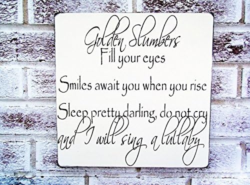 Baby nursery art, baby nursery decor, baby girl shower gift ideas, The Beatles, Golden Slumbers, sing a lullaby