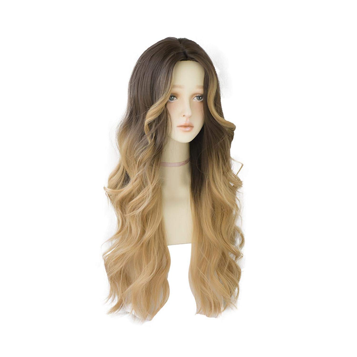 Perruque, Blonde Long Straight Wig For Women Deep Wave