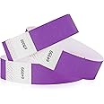 100 WristCo Pantone Purple Tyvek Wristbands for Events - Comfortable Tear Resistant Paper Bracelets ID Wrist Bands for Concerts Festivals Admission Party Identification