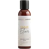 BASK &amp; LATHER Elixir Hair Strengthening Oil, Jamaican Black Castor Oil, For Volume, Thickness, Detangle, De Frizz, Conditions New Hair Growth, 4 fl oz