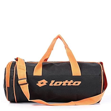 Lotto Black and Orange Polyester Backpacks