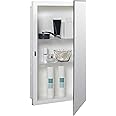 Zenna Home Medicine Cabinet with 2 Adjustable Shelves, 16" x 26" Inches – Frameless Bathroom Mirror Cabinet with Steel Body – Recessed or Surface Mount Installation – Premium Mirrored Slim Cabinet