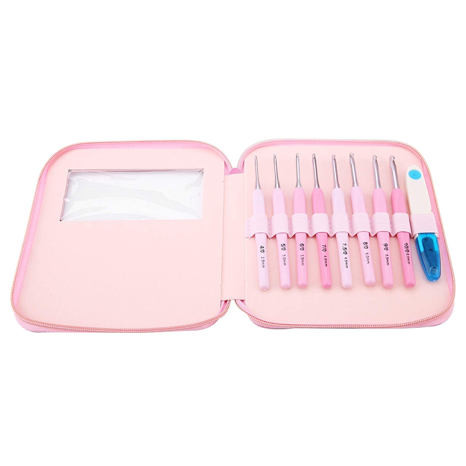 9 Pcs Gradient Color Crochet Hook Set Soft Handle Knitting Needle Tools with Portable Case for Knitting Beginners Lovers