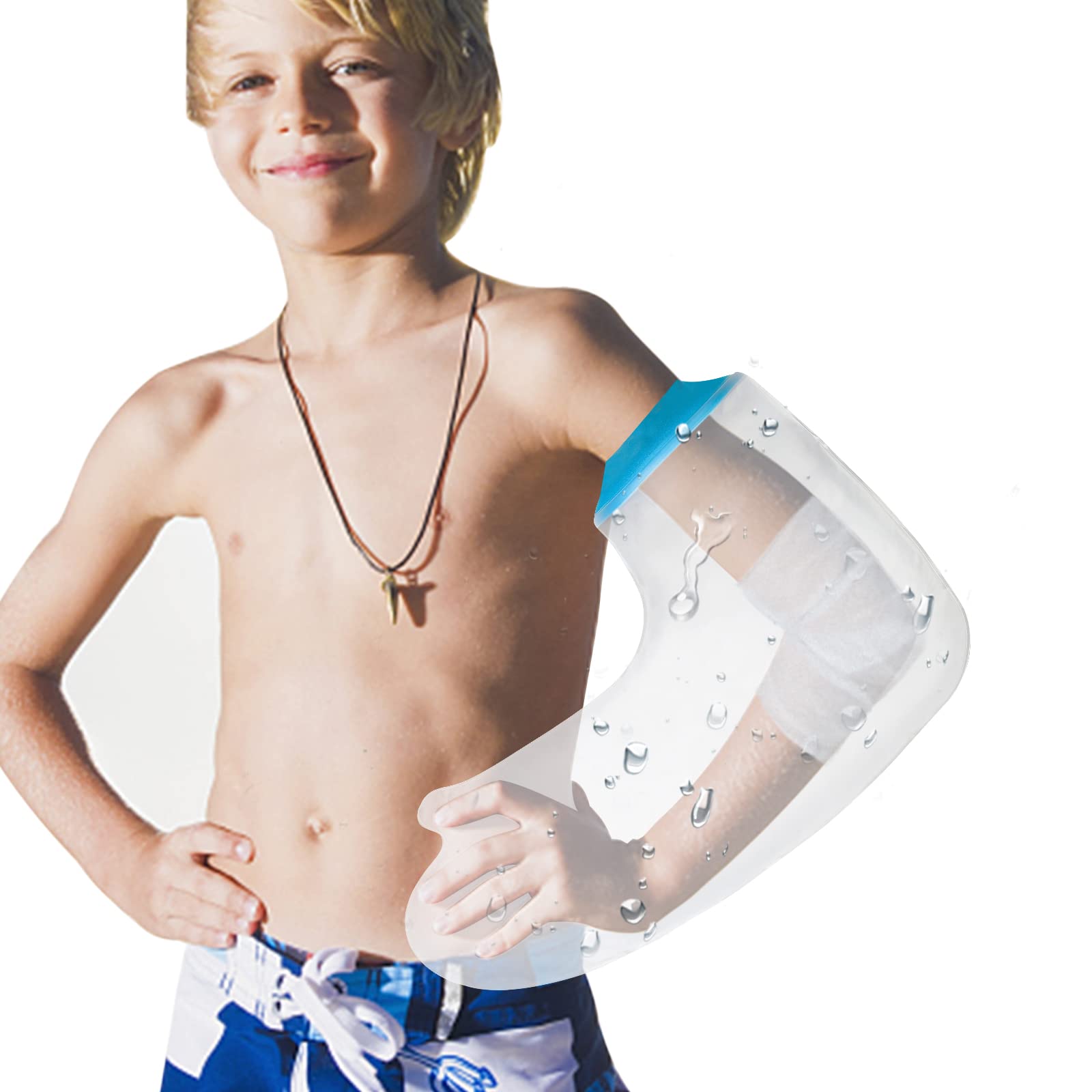 SUPERNIGHT Waterproof Cast Cover, Teenager Full Arm for Bathe Shower, Watertight Plaster Cast Bandage Protector for Arm, Wrist, Elbow and Hand Wounds(Long)