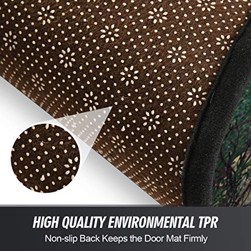 ALAZA 3D Mermaid Dolphin Ocean Round Area Rug Non Slip Rug Floor Mat Carpet Entryway Hallway Sofa Living Room Bedroom Home Decor 3' Diam