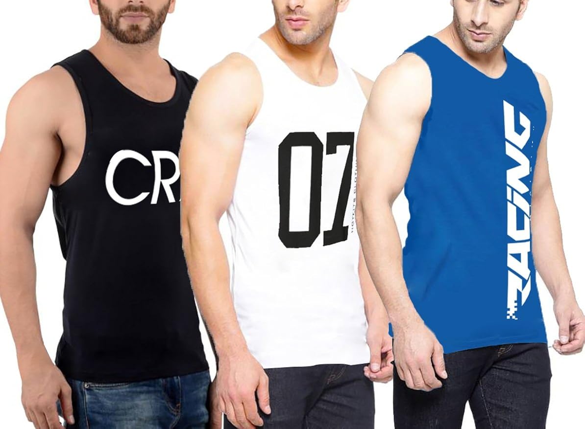 hotfits men's cotton sleeveless t-shirt